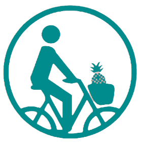 icon of bicycle and pineapple
